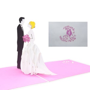 Biglietto di nozze pop-up "Damigella d'onore" - biglietto pieghevole 3D, biglietto di nozze 3D, biglietti d'invito di nozze, inviti di nozze
