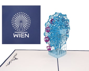 Pop-Up Karte "Wien - Wiener Prater & Riesenrad" - Reisegutschein, Souvenir und 3D Geburtstagskarte