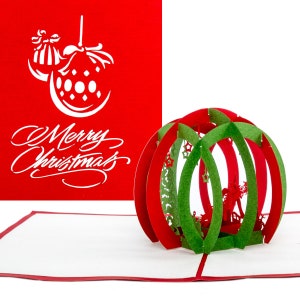 Biglietto di Natale 3D "Palla di Natale - Buon Natale" - biglietto pop-up per Natale come biglietto di auguri, buono e confezione regalo