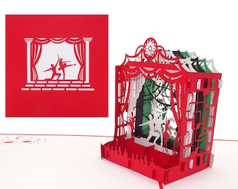 Pop-up card &quot;Dance, Musical & Ballet - Live on stage&quot; 3D birthday card and invitation dance stage dance theater