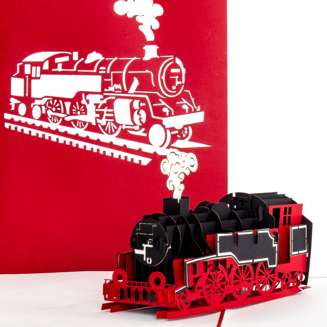 Pop Up Karte Lokomotive Eisenbahnkarte 3D Karte | Etsy