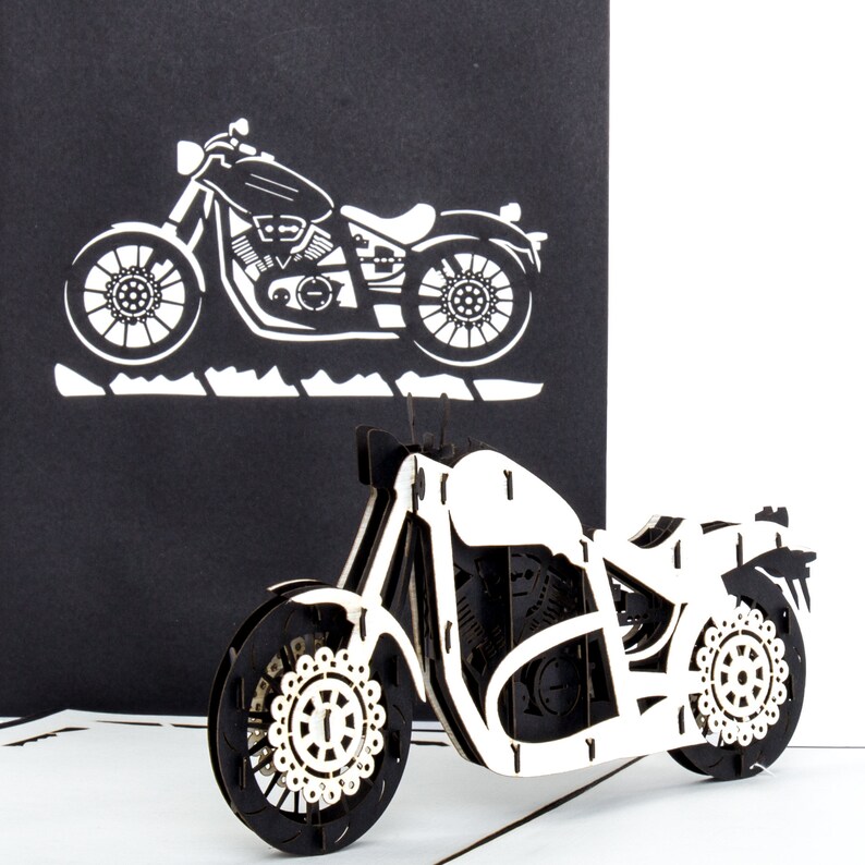 Pop-Up Karte Motorrad Harley Davidson 3D Card | Etsy