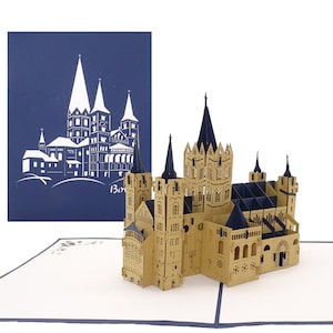 Pop-up card &quot;Bonn - Bonn Münster&quot; - 3D greeting card as an invitation, travel voucher and souvenir