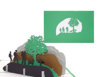 Greeting card &quot;Wanderlust&quot; - 3D pop up card hiking and mountaineering, travel voucher, 3D gift card, birthday card