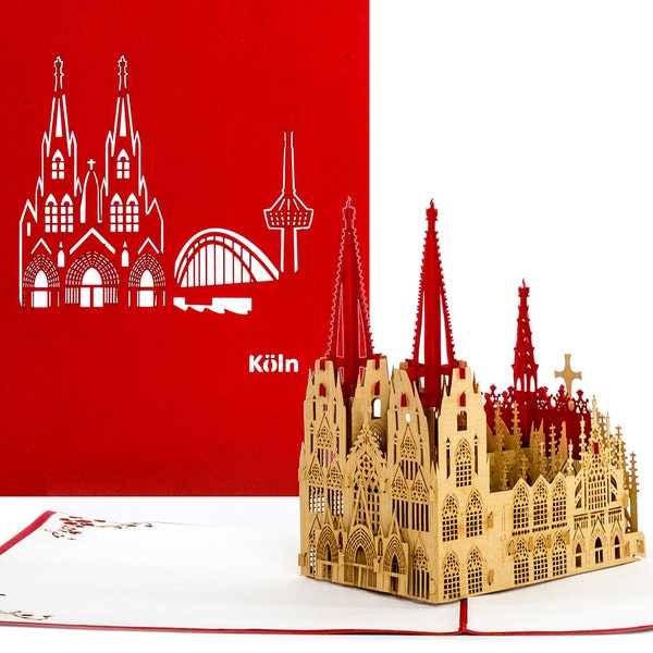 Karte "Kölner Dom" - 3D Pop Up Karte Köln Souvenir, Reisegutschein, Städtetrip Köln, Gutschein Geschenkgutschein