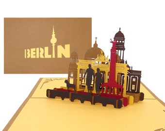 Carte pop-up « Berlin – Skyline avec porte de Brandebnurg » Carte de vœux 3D Berlin – Souvenir, invitation, bon d'achat City Card