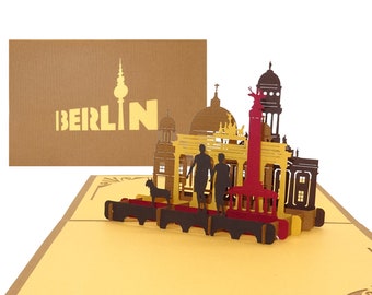 Pop-Up Karte "Berlin - Skyline mit Brandebnurger Tor" 3D Grußkarte Berlin - Souvenir, Einladung, Gutschein City Card