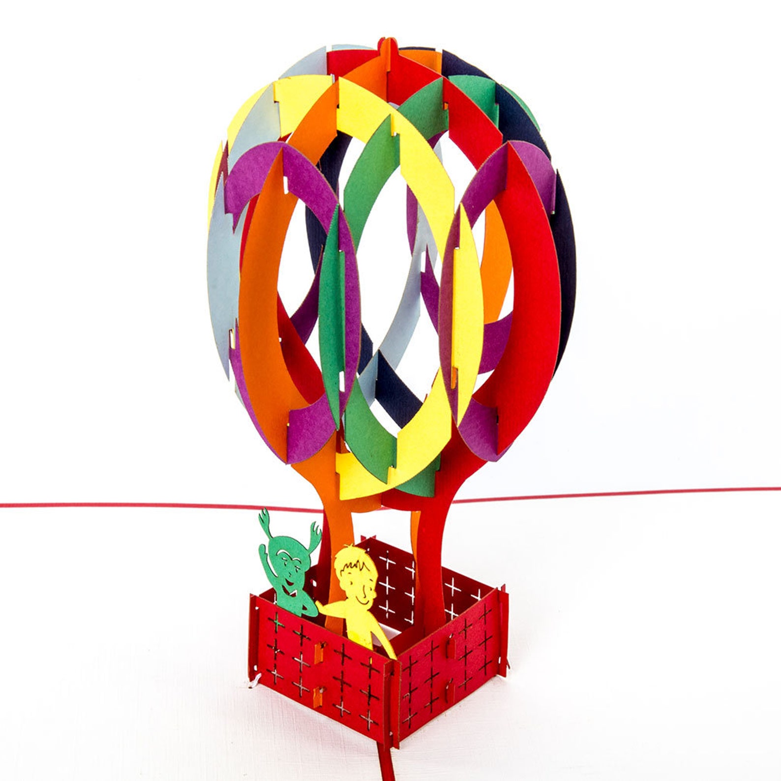 Pop Up Karte Heißluftballon Bunt tolle 3D | Etsy