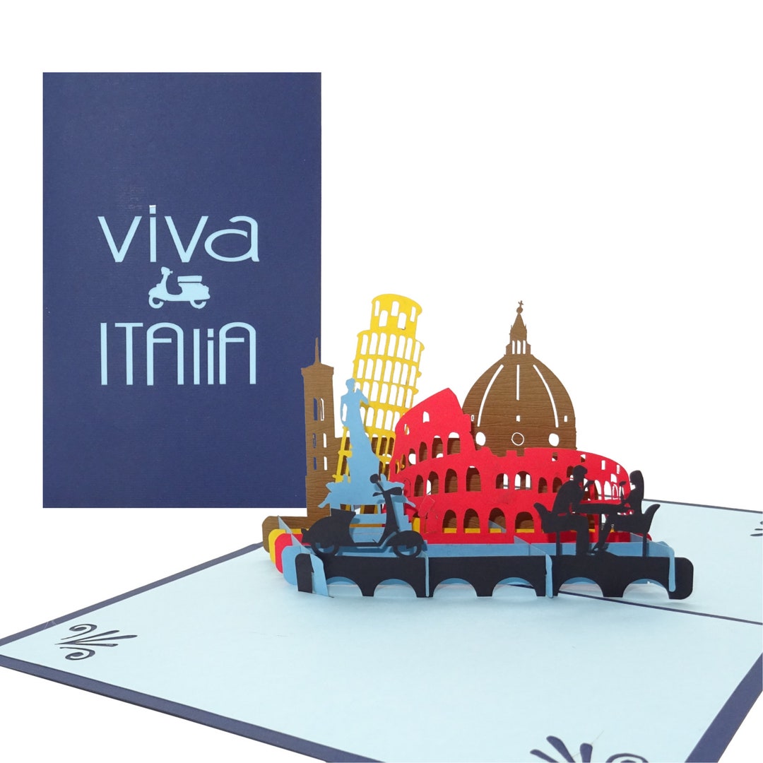 Buy Pop-up Card “viva Italia” 3D Greeting Card Italy as a Travel