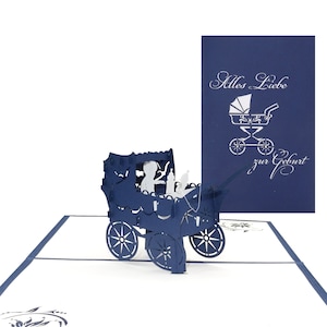 Carte pop-up de naissance "Joyeux anniversaire" - Carte de voeux 3D pour la naissance d'un garçon