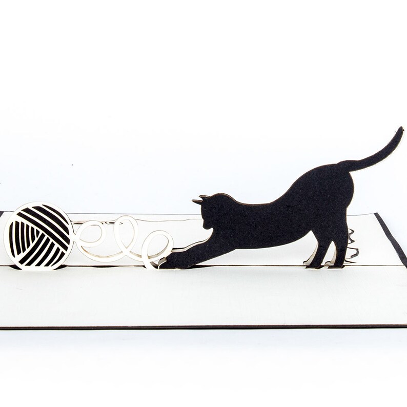 Carte pop-up « Playing Cat » - cartes de chat en 3D comme carte d'anniversaire, cartes d'invitation pour une idée de cadeau d'anniversaire pour enfants image 5