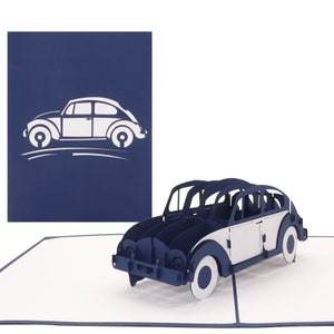 Carte pop-up "Voiture - Automobile" Carte d'anniversaire 3D, carte de félicitations - carte de permis de conduire - avec modèle de voiture en cadeau et bon d'achat