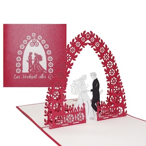 Pop-Up Karte "Brautpaar - Zur Hochzeit alles Gute" Hochzeitskarte, Glückwunsch, Verlobung, Hochzeitspaar, Hochzeit, Glückwunschkarte