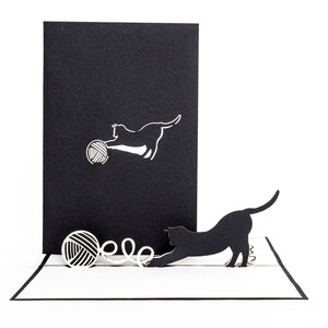 Carte pop-up « Playing Cat » - cartes de chat en 3D comme carte d'anniversaire, cartes d'invitation pour une idée de cadeau d'anniversaire pour enfants image 4