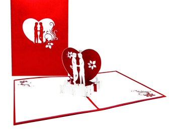 Carte pop-up "Boys In Love" Gay Valentine - Carte pour la Saint-Valentin, carte de mariage, carte de mariage gay et carte d'anniversaire Mr. & Mr.