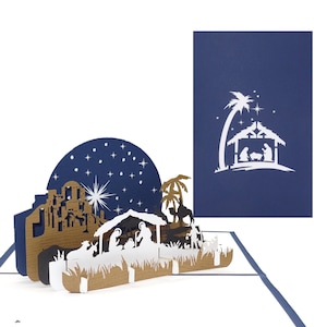 Carte de Noël 3D "Crèche avec étoile" Carte pop-up pour Noël - Carte 3D avec enveloppe