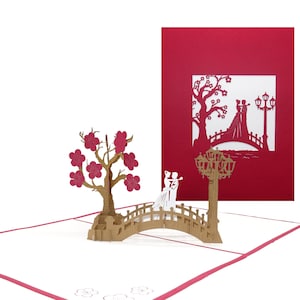 Hochzeitskarte 3D "Bridge of Love" Hochzeit & Verlobung - Hochzeitskarte, Einladung, Wedding Cards Verlobungskarte, Hochzeitseinladung