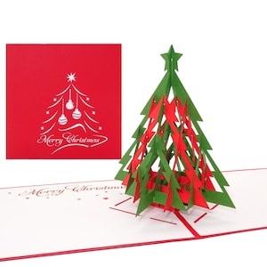 Carte de Noël Pop-Up 3D "Sapin de Noël | Moderne - Joyeux Noël"