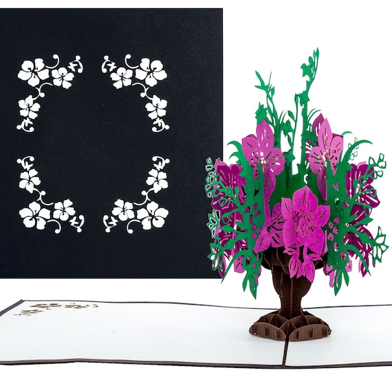3D Pop-Up Karte Blumenstrauß – 15x15 Cm, Mit Umschlag, Als Geburtags- Oder Dankeskarte