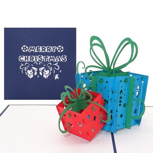 Cartolina di Natale "Regali" Buon Natale - Biglietto pop up 3D - Biglietti pieghevoli con busta Natale