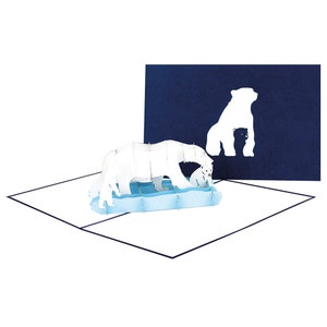 Carte de vœux « Ours polaire » Carte d'anniversaire et carte d'invitation avec des bébés ours polaires - Carte pop up 3D naissance anniversaire invitation au zoo
