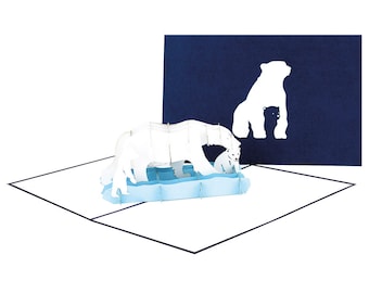 Greeting card “Polar Bear” birthday card & invitation card with polar bear polar bear babies - 3D pop up card birth birthday invitation to the zoo
