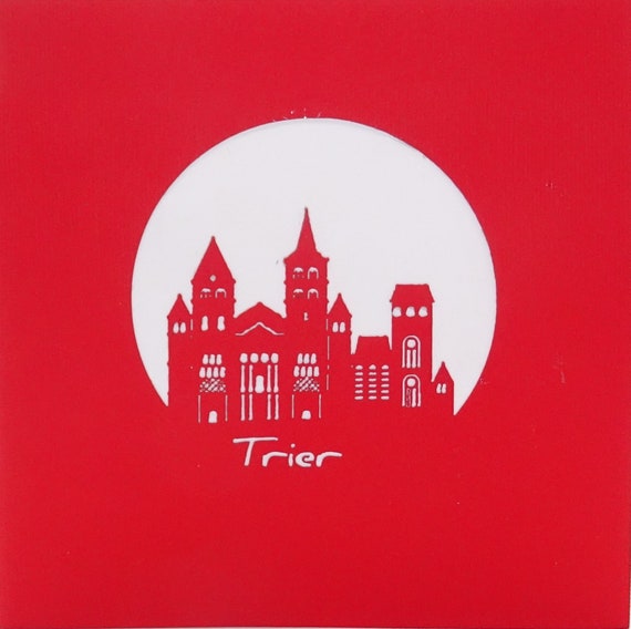 Carte Pop Up 3D Frankfurt Am Main - Skyline En Relief, 15x15 Cm - Carte Souvenir, Invitation Ou Cadeau Voyage - Fabriquée à La Main