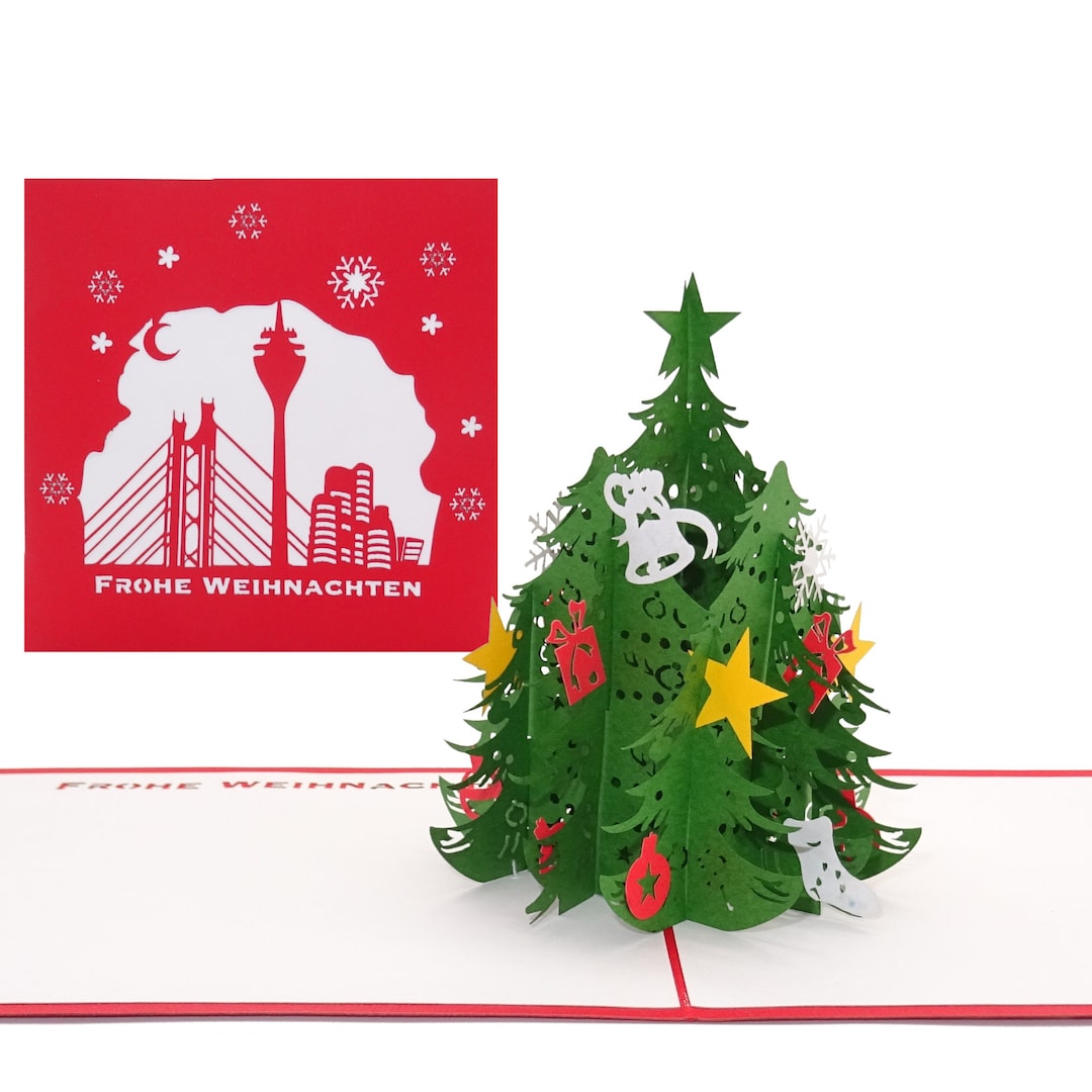 Pop-up Card “düsseldorf – Skyline \u0026 Christmas Tree” – 3D Christmas Card –  Souvenir, Voucher and Invitation Card From the State Capital - Etsy, image size:1080x1080