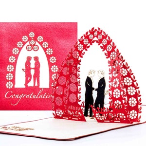 Pop Up Card "Wedding Card Mr. & Mr." Gay Wedding 3D Greeting Card