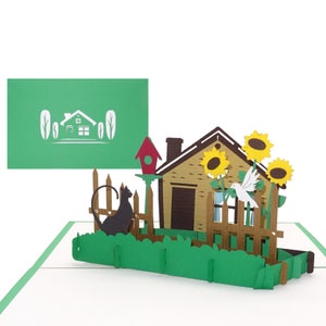 Biglietto pop-up Biglietto d'auguri 3D "Casa & Giardino" con busta - come invito ai vicini e alla festa in giardino, biglietto d'auguri per giardinieri amatoriali