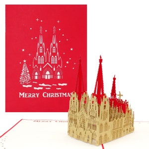 Pop Up Karte "Kölner Dom - Merry Christmas" - Weihnachtskarte, Geschenkgutschein und Einladungskarte zum Weihnachtsmarkt