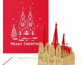 Biglietto Pop Up 3D Colonia – Skyline Della Città Con Duomo E Ponte – Invito O Souvenir In Carta, 15x20 Cm - 3