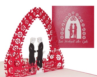 Hochzeitskarte "Gay Wedding" - edle 3D Karte Schwule Hochzeit – Glückwunschkarte zur gleichgeschlechtliche schwulen Trauung von Mr. & Mr.