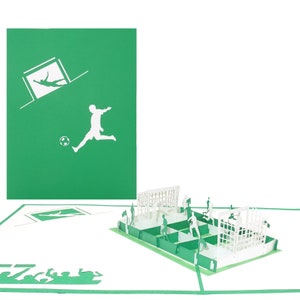 Tarjeta emergente "Fútbol - Verde y Blanco" Tarjeta de cumpleaños 3D fútbol, artículo para fans Bremen, Wolfsburg, Paderborn, Bielefeld, Fürth, entrada al estadio
