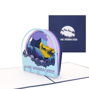 Carte pop-up « Winter Panorama - Joyeux Noël » - élégante carte de Noël en 3D comme bon d'achat, carte de vœux et emballage cadeau