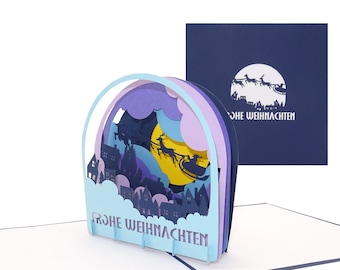 Pop-Up Card "Winter Panorama - Merry Christmas" - elegant 3D Christmas card as voucher, greeting card & gift wrapping