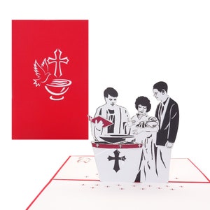 Carte pop-up 3D pour le baptême - Carte de baptême comme carte de félicitations, cadeau en argent, bon d'achat et emballage cadeau