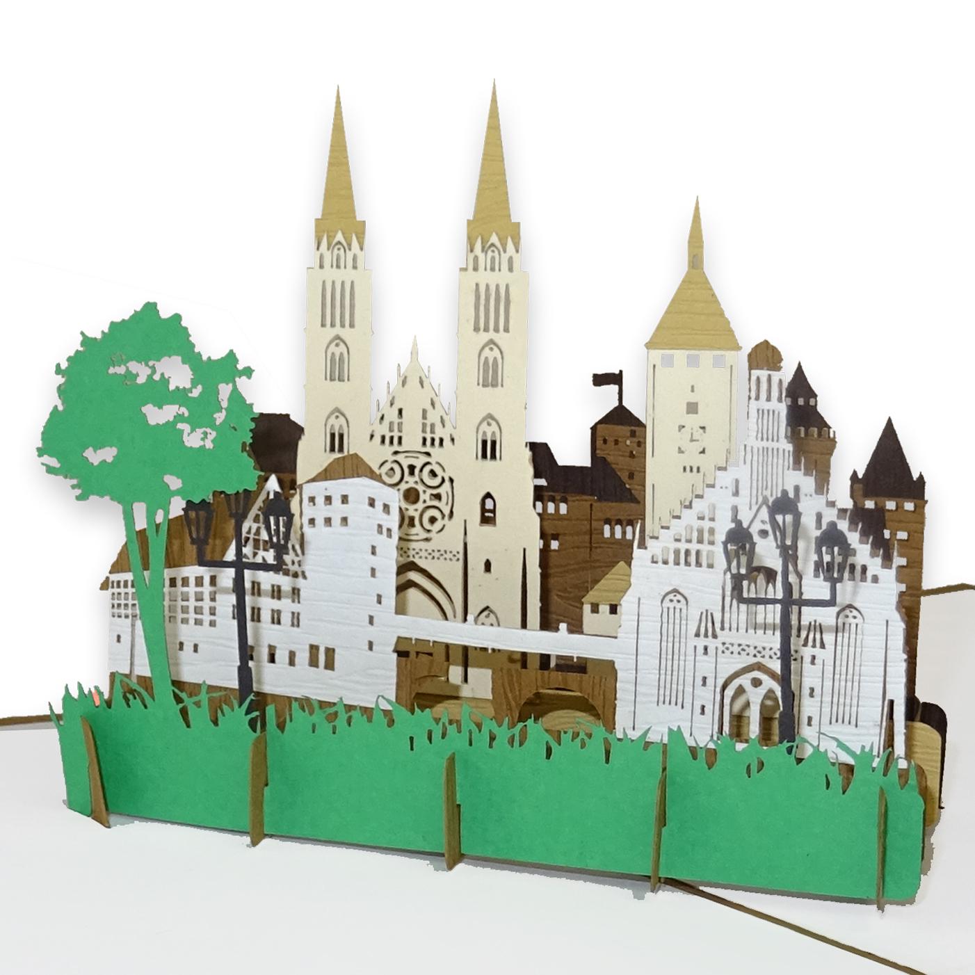 Carte Pop-up « Fribourg – Panorama » - Carte De Vœux 3D