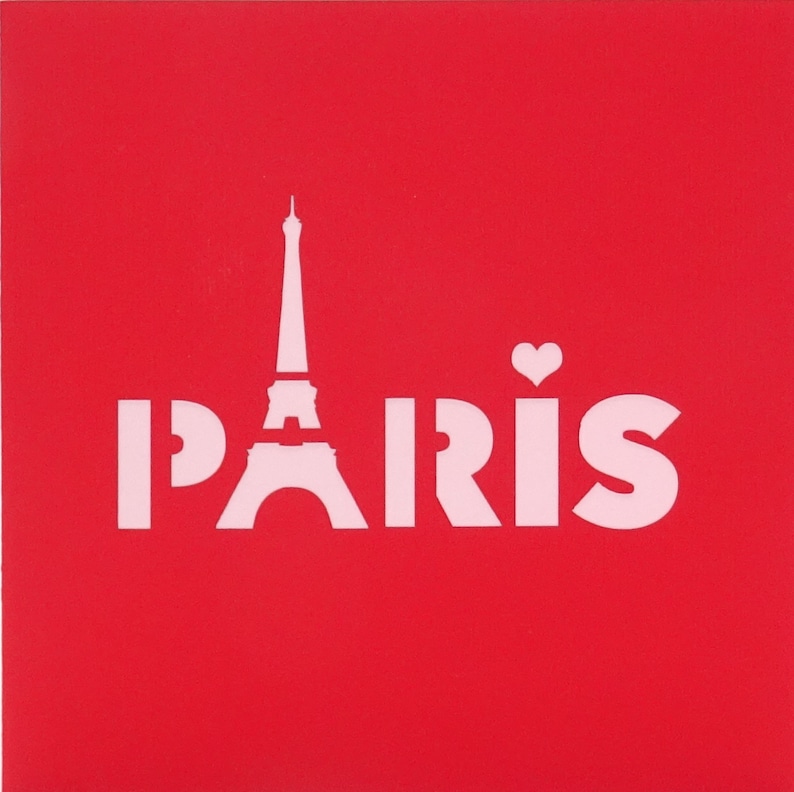 Pop Up Karte Paris Je t'aime 3D Grußkarte Paris & Eiffelturm Souvenir, Reisegutschein und Gutschein Städtetrip Hochzeitsreise Bild 4