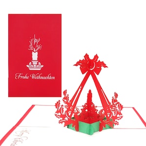 Pop-upkaart "Adventskaars - Merry Christmas" - 3D-kerstkaart met kaars Advent, pop-upkaart voor Kerstmis - vouwkaart Adventskaart