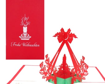 Pop-up card "Advent candle - Merry Christmas" - 3D Christmas card with candle Advent, pop-up card for Christmas - folding card Advent card