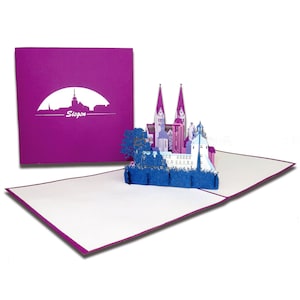 Biglietto pop-up “Siegen – Panorama della città”, biglietto di auguri 3D con busta come souvenir, cartolina e invito