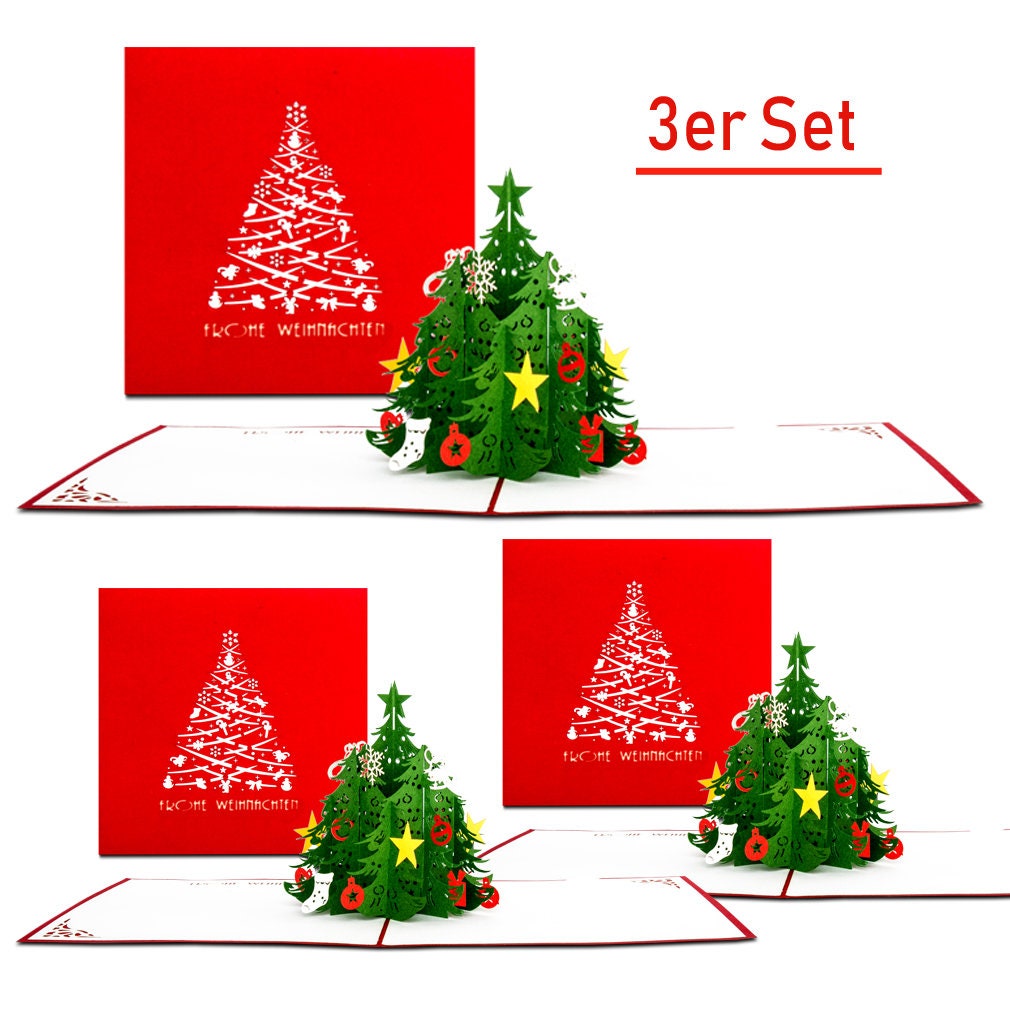 Unique Christmas Card in 223-set Christmas Tree XT_223 223D  Etsy Pertaining To 3D Christmas Tree Card Template