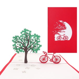 Pop Up Karte "Fahrradtour" - Fahrradkarte Gutschein Frühlingskarte Einladung Gutscheinkarte Einladungskarte Geschenkkarte Geburtstagskarte