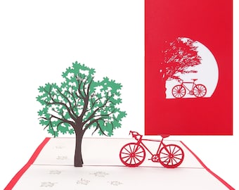 Carte pop-up « Tour à vélo » - Carte de vélo, carte de printemps, carte d'invitation, carte d'invitation, carte cadeau, carte d'anniversaire