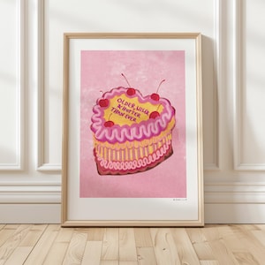 Wydruk artystyczny „Cream Cake - starszy, mądrzejszy, gorętszy” ilustracja autorstwa Raissy Oltmanns