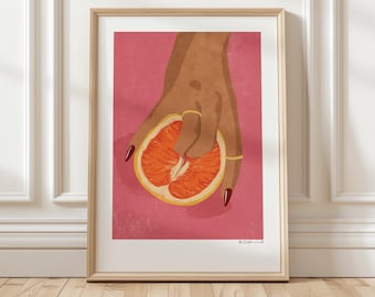 Art Print “Fruit Love Pink” illustration by Raissa Oltmanns