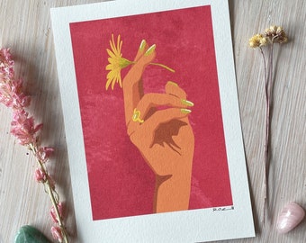 Art Print „Smoking flower“ Illustration von Raissa Oltmanns