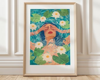 Art Print “Lost Among water lilies” illustration by Raissa Oltmanns