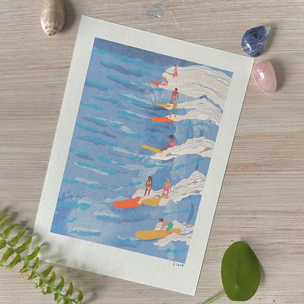 Art Print „Surfing“ Illustration von Raissa Oltmanns